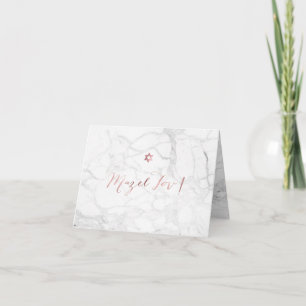 PixDezines Mazel Tov, Marble+Faux Roos Gold Kaart