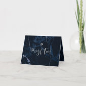 PixDezines Mazel Tov, Navy Blue Marble+Faux Silver Kaart (Voorkant)