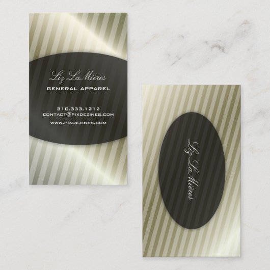 PixDezines Medium Stripes + Faux Foil Visitekaartje (Voorkant / Achterkant)