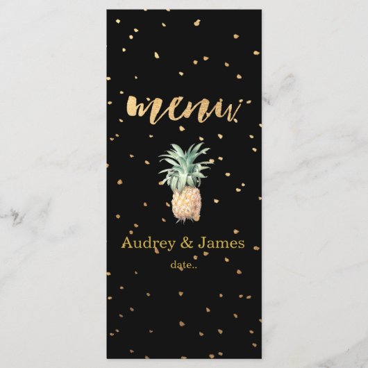 PixDezines Menu/Ananas/Gouden Specks/DIY achtergro Menu (Voorkant)