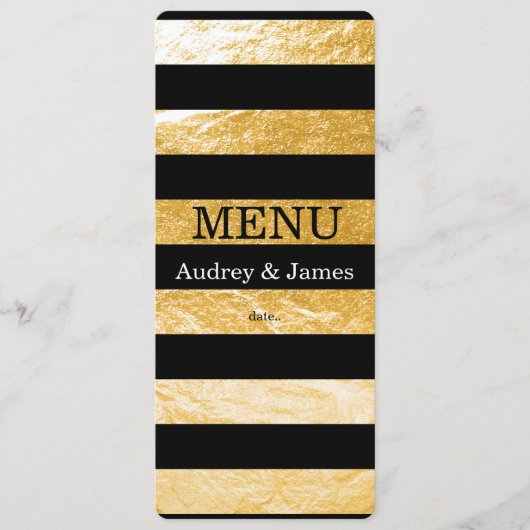 PixDezines Menu Black Stripes/Faux Gold (Voorkant)