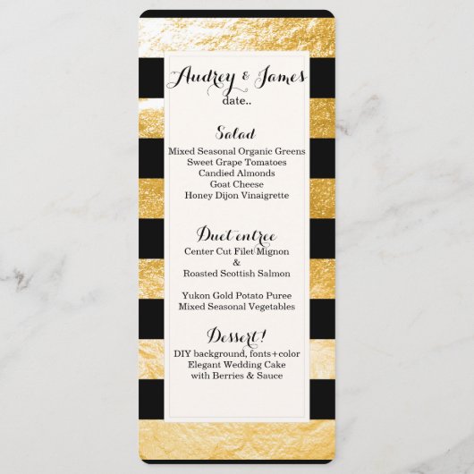 PixDezines Menu Black Stripes/Faux Gold (Achterkant)