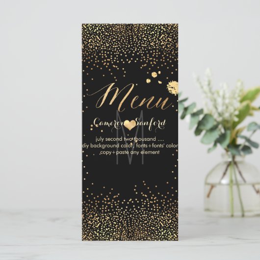 PixDezines Menu Champagne Bubbels/Rack Kaarten (Staand voorkant)