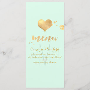 PixDezines Menu DIY Color/Faux Gold Heart