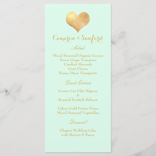 PixDezines Menu DIY Kleur/Faux Goud Hart (Achterkant)