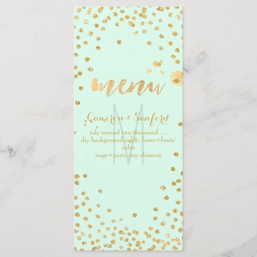 PixDezines menu DIY kleur/verblind goud stippen (Voorkant)