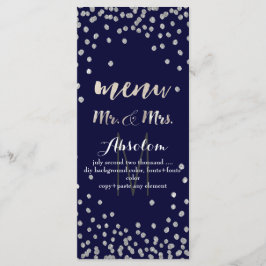 PixDezines menu DIY kleur/zilveren confetti