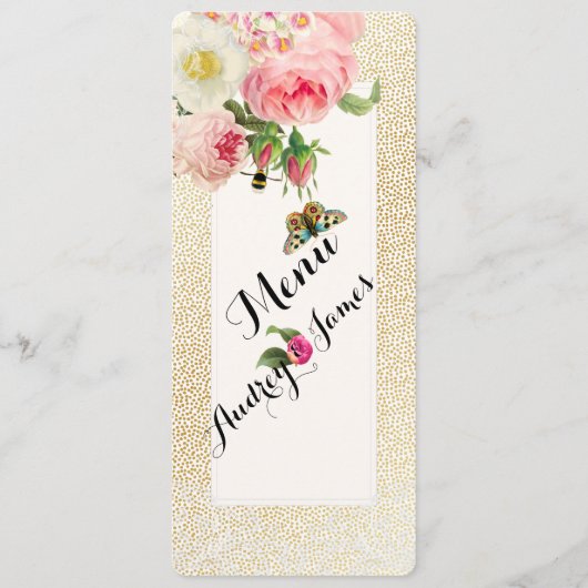 PixDezines Menu Faux Gold Spects/rozen (Voorkant)