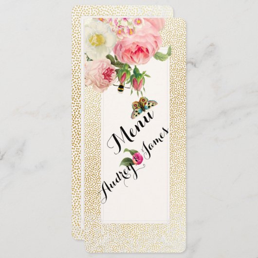 PixDezines Menu Faux Gold Spects/rozen (Voorkant / Achterkant)