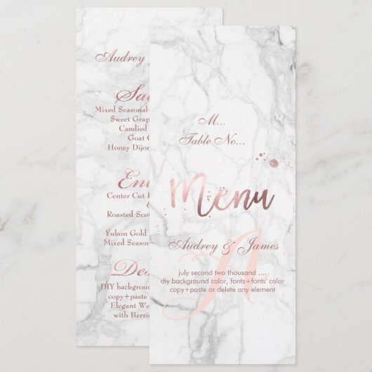 PixDezines Menu Faux Roos Gold+Black Stripes (Voorkant / Achterkant)