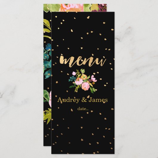 PixDezines menu florale waterverf/ranunculus (Voorkant / Achterkant)