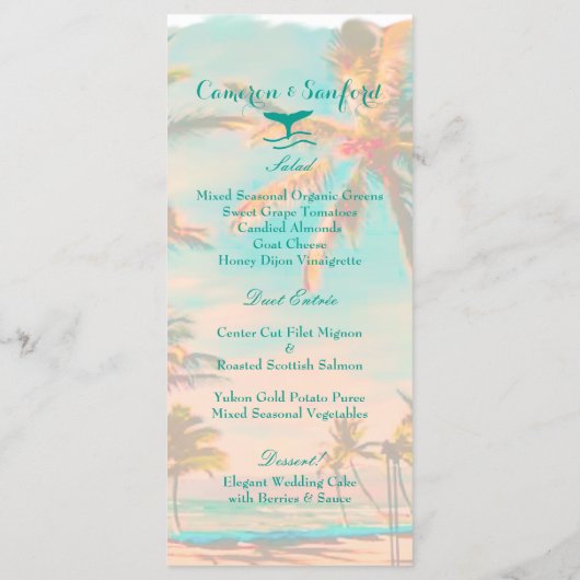 PixDezines menu  hawaii strand/blauwgroen (Achterkant)