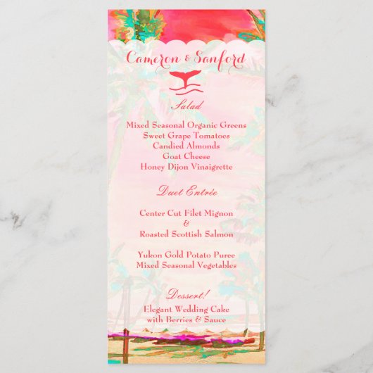 PixDezines menu hawaii strand/koraal (Achterkant)