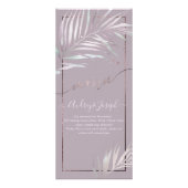 PixDezines Menu, Palmen in Mauve+Lila Reclamekaart (Voorkant)