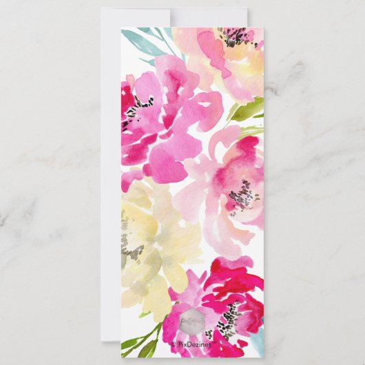 PixDezines Menu Waterverf Pioenen Kaart (Achterkant)