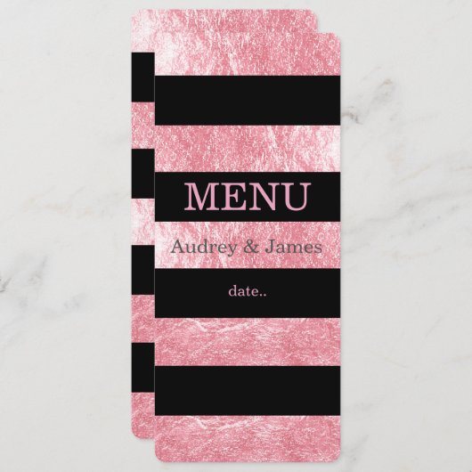 PixDezines menu zwarte strepen/roze aardbei (Voorkant / Achterkant)