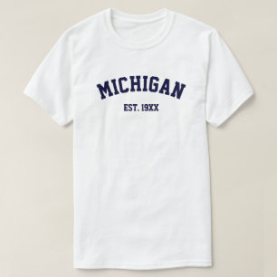 PixDezines MICHIGAN/DIY TEXT+COLOR/CAPRI BLUE T-shirt