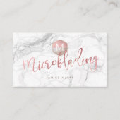 PIXDEZINES MICROBLADING MARBLE FAUX ROOS GOLD VISITEKAARTJE (Voorkant)