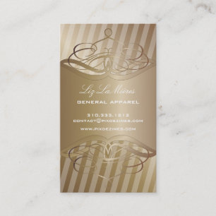 PixDezines Middelgrote Stripes + Faux Koper Visitekaartje