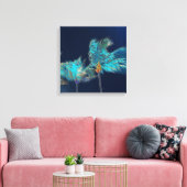 PixDezines Middernachtelijke Bries/Palm Bomen Canvas Afdruk (Insitu (Woonkamer))