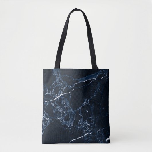 PixDezines MIDNIGHT BLAUW MARMER Tote Bag (Voorkant)