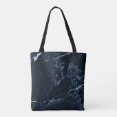 PixDezines MIDNIGHT BLAUW MARMER Tote Bag (Achterkant)