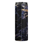PixDezines MIDNIGHT BLUE MARBLE FAUX GOLD VEINS Thermosbeker (Achterkant)
