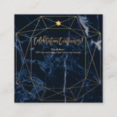 PixDezines Midnight Blue Marble Mitzvah Reception Informatiekaartje (Achterkant)