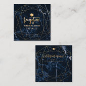 PixDezines Midnight Blue Marble Mitzvah Reception Informatiekaartje (Voorkant / Achterkant)