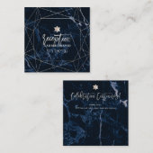 PixDezines Midnight Blue Marble Mitzvah Reception Informatiekaartje (Voorkant / Achterkant)