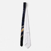 PixDezines Midnight Blue Marmeren Plaat+Gouden Ade Stropdas (Achterkant)