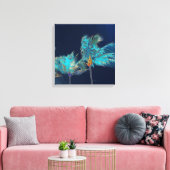 PixDezines Midnight Breeze/Palm Trees Canvas Afdruk (Insitu (Woonkamer))