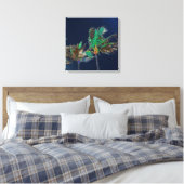 PixDezines Midnight Breeze/Palm Trees Canvas Afdruk (Insitu (Slaapkamer))