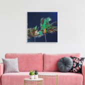 PixDezines Midnight Breeze/Palm Trees Canvas Afdruk (Insitu (Woonkamer))