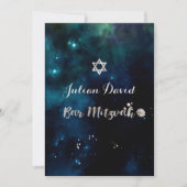 PixDezines Midnight Sky Bar Mitzvah ✡ Kaart (Voorkant)