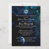 PixDezines Midnight Sky Bar Mitzvah ✡ Kaart (Achterkant)