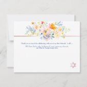 PixDezines Midzomer Rozen Mitzvah Dank u✡ RSVP Kaartje (Achterkant)