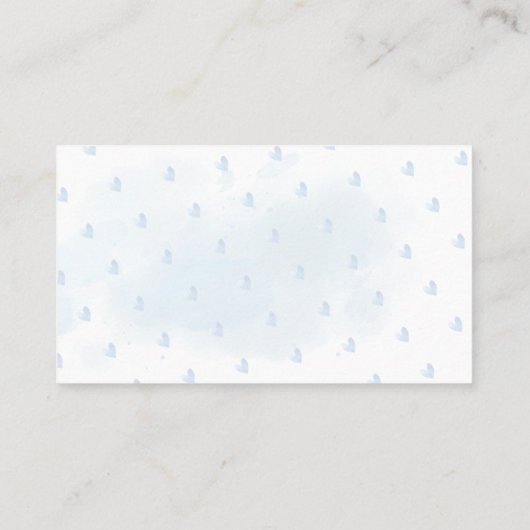 PixDezines Minder Waterverf Bord Raffle Blauw Plaatskaartje (Achterkant)