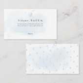 PixDezines Minder Waterverf Bord Raffle Blauw Plaatskaartje (Voorkant / Achterkant)