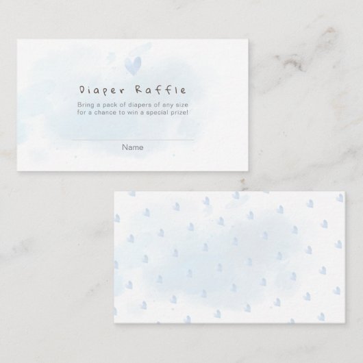 PixDezines Minder Waterverf Bord Raffle Blauw Plaatskaartje (Voorkant / Achterkant)