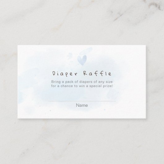 PixDezines Minder Waterverf Bord Raffle Blauw Plaatskaartje (Voorkant)