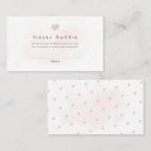 PixDezines Minder Waterverf Raffle Blush Heart Plaatskaartje (Voorkant / Achterkant)
