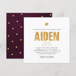 PixDezines minimalistisch DIY FAUX GOLD Mitzvah Kaart