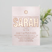 PixDezines minimalistisch DIY ROOS GOLD Mitzvah Folie Uitnodiging (Staand Voorkant)