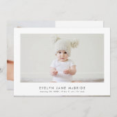 PixDezines Minimalistisch Eenvoudige 5 x 7 geboort Aankondiging (Voorkant / Achterkant)