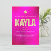 PixDezines minimalistisch GOLD HOT FLASHY PINK Mit Kaart (Staand voorkant)