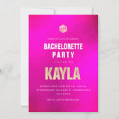 PixDezines minimalistisch HOT FLASHY PINK BACHELOR Kaart (Voorkant)