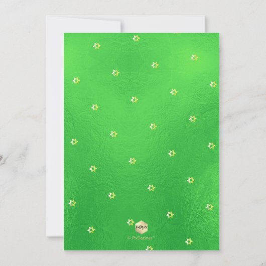 PixDezines minimalistisch Neon Green+Black Mitzvah Kaart (Achterkant)