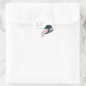 PixDezines Minimalistisch Roze Blauw Anthurium geb Ronde Sticker (Tas)