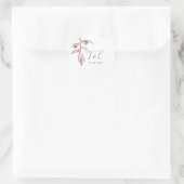 PixDezines Minimalistisch Roze Stoffig Blauw Helic Ronde Sticker (Tas)